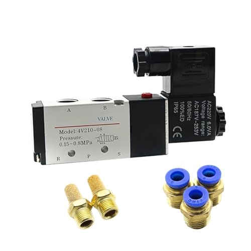 Vanne magnétique 4V210-08 DC12 avec commutation 5 voies 2 positions haute précision - 4