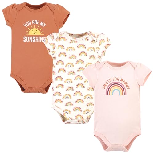 Image of Hudson Baby Baby Girls Cotton Bodysuits 3-pack
