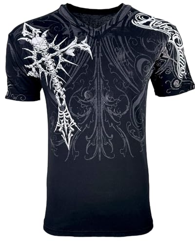 Rebel Saint by Affliction Men's T-Shirt Fracture2