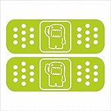 JINTORA Sticker - Decal - JDM - Die Cut - domo kun Band Aid Small 2nd - 187x99 mm - JDM - Die Cut - Car - Truck - Bus - Window - Laptop - Coach - Rear Window - Yellow Green