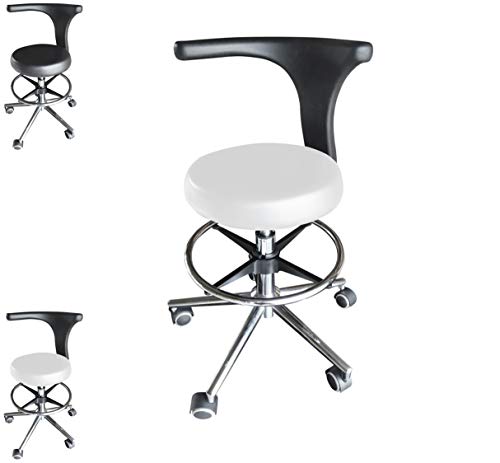 Floreo POLIRONESHOP Medic - Taburete para Dentista Tattoo Studio Centro médico, Bianco