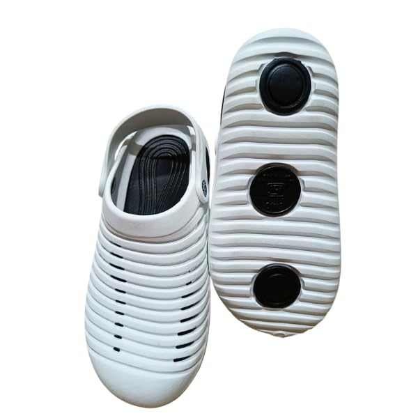 Image of Casual Slingback Clogs for Men with EVA Sole | Lightweight, Breathable Slip-On Footwear | All-Day Comfort for Indoor & Outdoor Use White