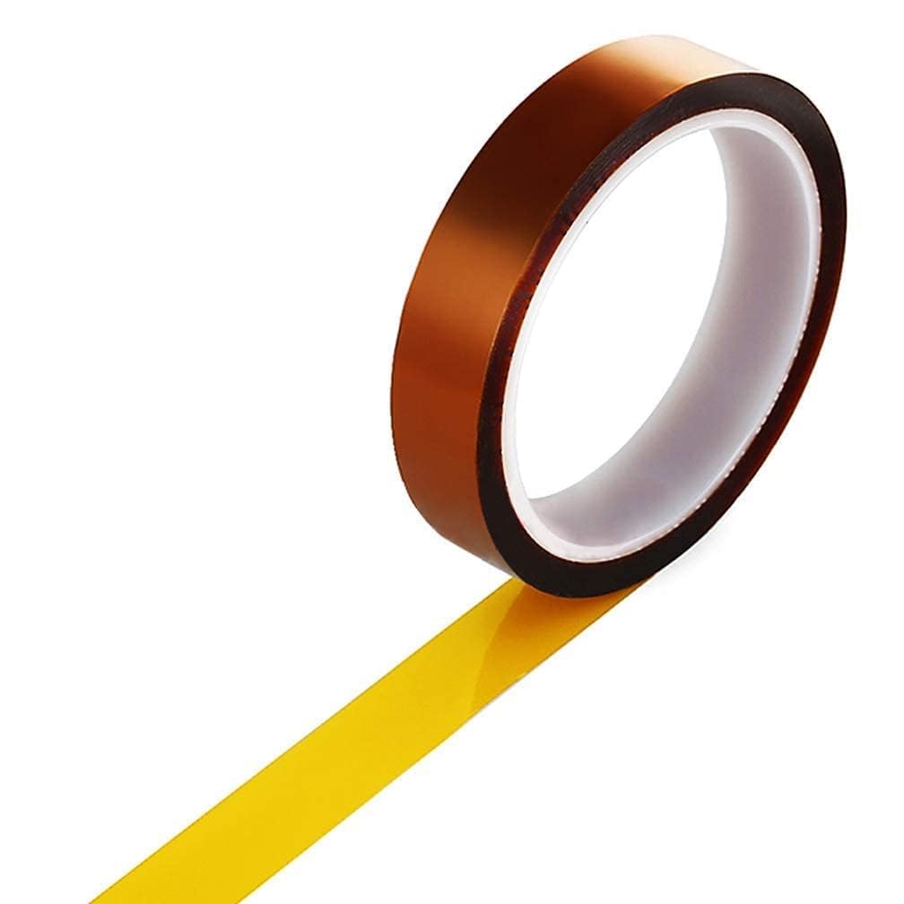 Viaky 4/5''x108ft High Temp Tapes Polyimide Film Adhesive Tape Multi-Sized Heat High Temperature Resistant Tawny Tapes for Electric Tasks, 3D Printers, Solder, Painting and Packing Fixing (Brown)