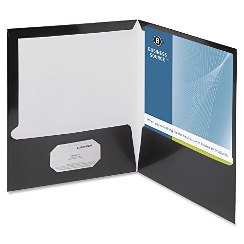 Couvertures de rapport Business Source 44425 noires avec porte-cartes de visite
