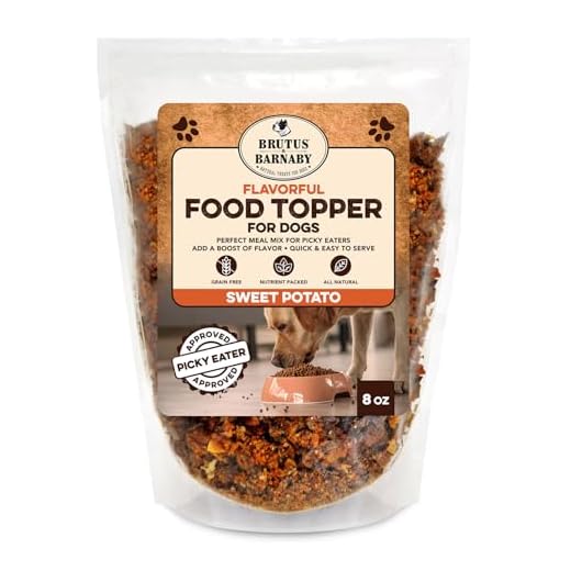 BRUTUS & BARNABY Dog Food Toppers for Picky Eaters - All Natural, Vegan Sweet Potato Kibble Topper, Delicious Meal Toppers for Dogs, Nutrient Packed Dog Food Topper with Single Raw Ingredient