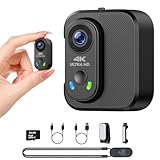 4K Mini Body Camera, Thumb Size POV Cam Action Camera with WiFi, EIS Stabilization, Magnetic Mount, 64GB Storage, Charging Case, Hands-Free Recording for Content Creator TikTok YouTube Vlogging