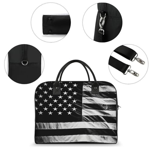 Maletín para portátil con bandera americana blanca y negra miniatura 6