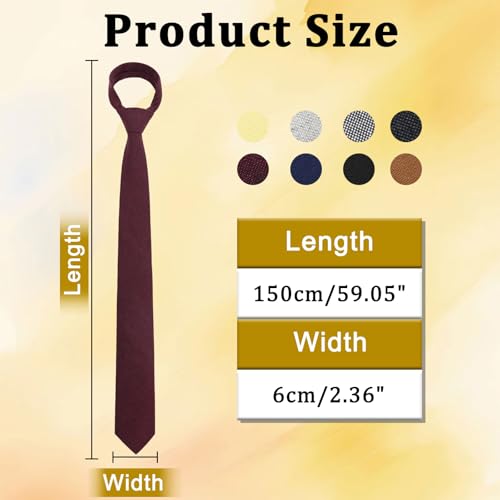 Image of Cotton 2.56'' Skinny Ties for Men, Neckties for Casual, Business | Solid color ties for men for party, daily use, dating, office