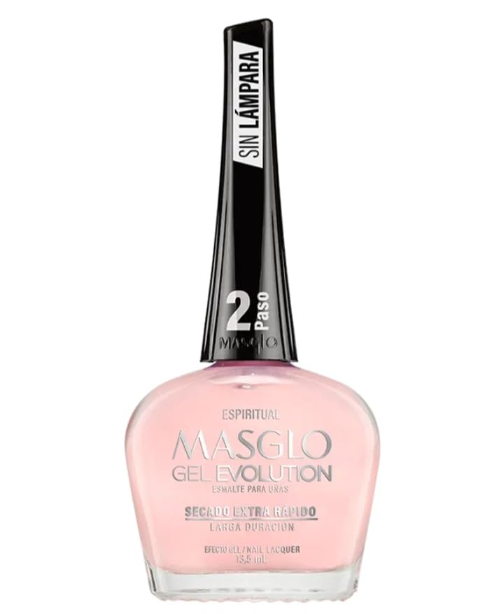 MASGLO GEL EVOLUTION - Esmalte de uñas efecto gel, no requiere lámpara UVLed, duración hasta 12 días, 1 pieza de color (ESPIRITUAL) Gel sin