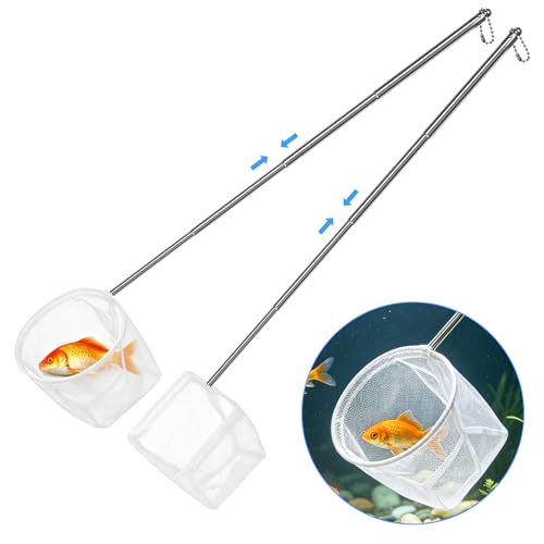 Flintronic Aquarium Fish Net 2PCS Fish Net Aquarium with 13-39cm Handle