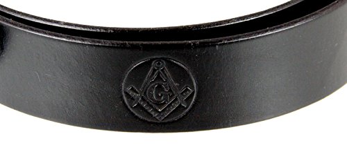 1010001 Genuine Leather Black Freemason Square Compass Belt Sizes 32-503