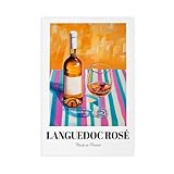 NLKQHTF Languedoc - Póster de vino rosado sobre lienzo, decoración de dormitorio, paisaje, oficina, habitación, regalo, 50 x 75 cm
