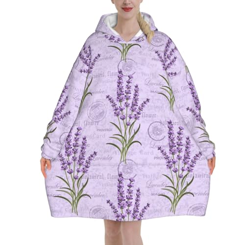 Sweat à capuche plaid flanelle lavande pour rester au chaud tout en restant mobile