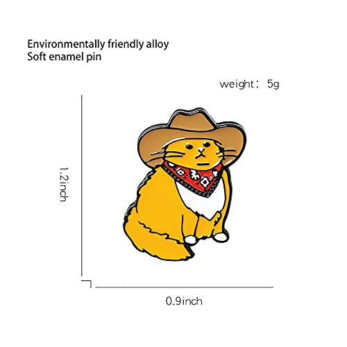 Cute Pins Backpack Pins Alloy Enamel Brooch Cat Funny Cat Brooch Cowboy Badge Pin for Bookbags Clothes/Jackets & Hat Decoration3