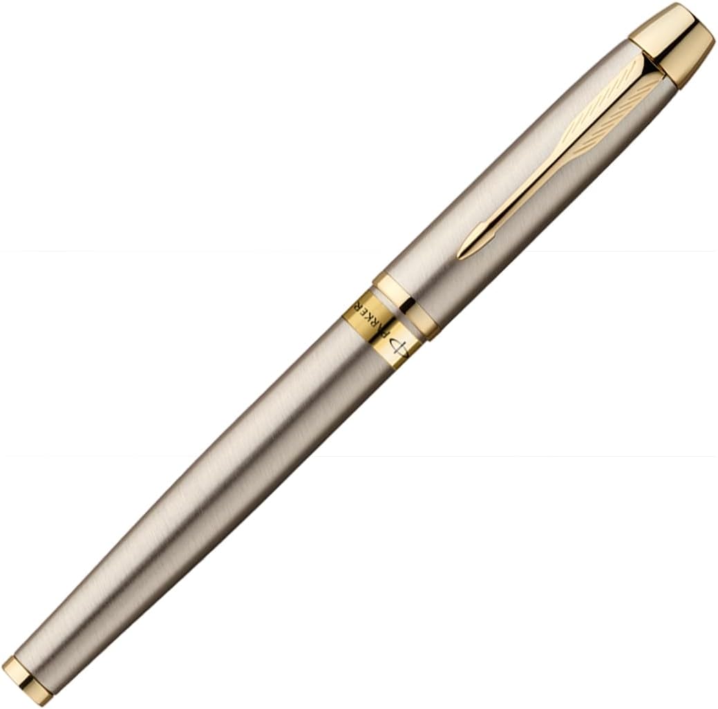 Parker Odyssey Brushed Metal GT Roller Ball Pen, Gold Metal