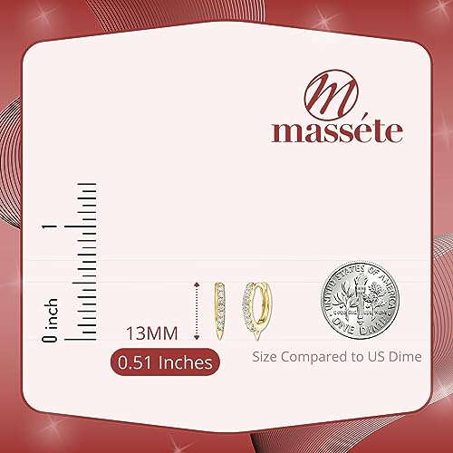 Sterling Silver Tiny Hoop Huggie Earrings Spike Simulated Diamonds for Girls 10mm2