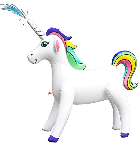 GoSlaz Inflatable Unicorn Sprinkler, Large Yard and Lawn Kids Sprinkler for Outside, The Best Summer Outdoor Water Toys for Kids