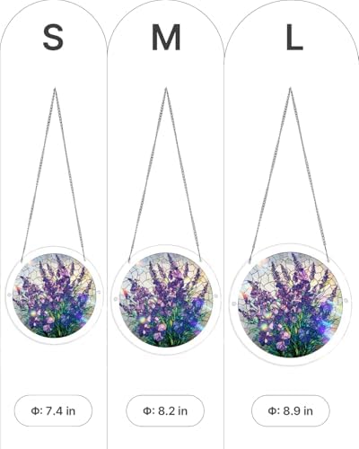 Kaayeewood Acrylic Puzzle for Adult, Colorful Violet Garden Grace Sun Catchers Window Hanging Panel 83 Pieces Puzzle SunCatchers for Home Decor Birthday Women Men Mom 7.36 in — view 7