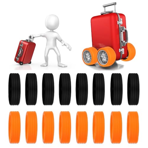 Plstod 16 Pezzi Copriruote per Silicone, Copri Ruote Trolley, Copri Valigia per Bagagli Con...