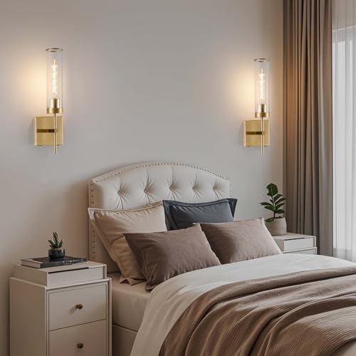 Image of Wall Sconces,Gold Battery Operated Wall Sconce Dimmable Touch 3000K /6000K 2 Color Bulbs 8000mAh Fast Chargin Endurance 100 Hours with Remote Control Wireless Wall Lights for Bedroom Living Room
