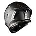 1Storm Motorcycle Full Face Helmet DOT Adults Street Bike Dual Visor Sun Inner Shield with One Extra Clear Shield: Matt Black