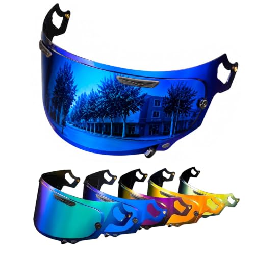 Image of PSLER Shatterproof Helmet Visor for Regent X Corsair-X Quantum-X,Deep Blue | Impact-Resistant ,UV400 Protection, Motorcycle Tinted Face Shield Replacement for Regent X Corsair-X Quantum-X Signet-X