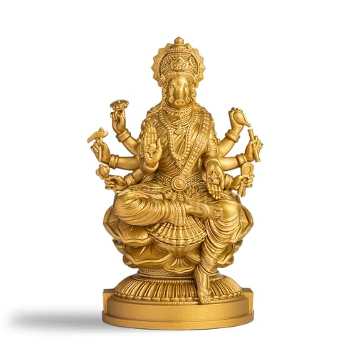 Image of SILAII Goddess Varahi Amman Sculpture - Antique Bronze Finish, Handcrafted Statue for Puja Room, Home Decor, and Gifting (6 Inches) (Gold, 9 INCH)