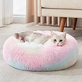 Picture of WESTERN HOME WH Calming Dog & Cat Bed, Anti-Anxiety Donut Cuddler Warming Cozy Soft Round Bed, Fluffy Faux Fur Plush Cushion Bed for Small Medium Dogs and Cats (20"/24"/27"/30")