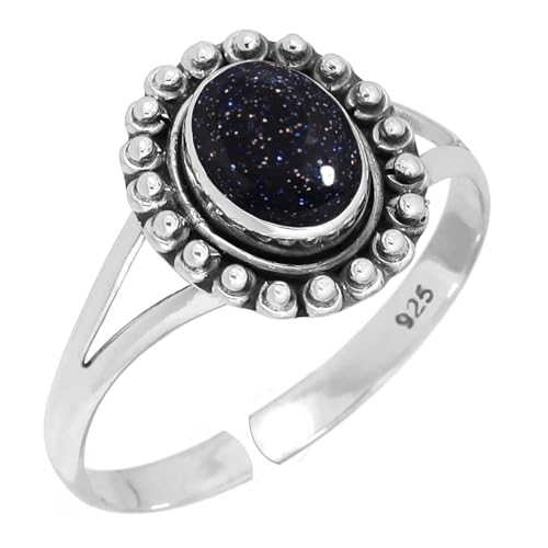 Bague ajustable en cristal naturel véritable argent 925 femme
