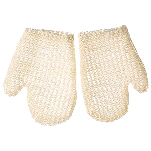 KOMBIUDA 2 Guantes De Ducha Trenzados De Sisal Exfoliante Corporal De Paloma Exfoliante Corporal Térmico Cepillos Suaves Para La Piel Exfoliante Facial De Control