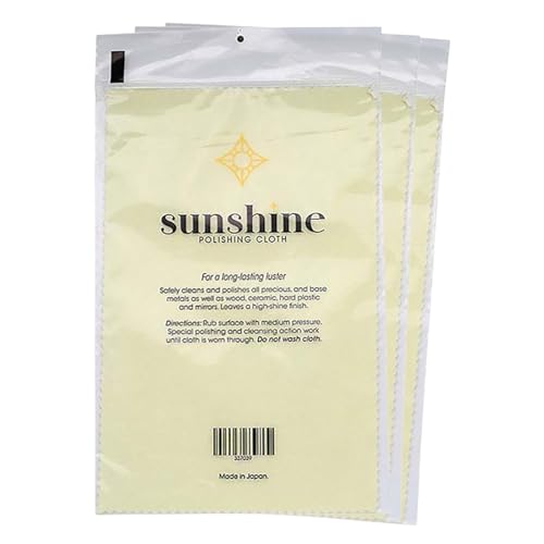 3 Sunshine Polishing Cloths for Sterling Silver Gold Brass and Copper Jewelry Polishing Cloth