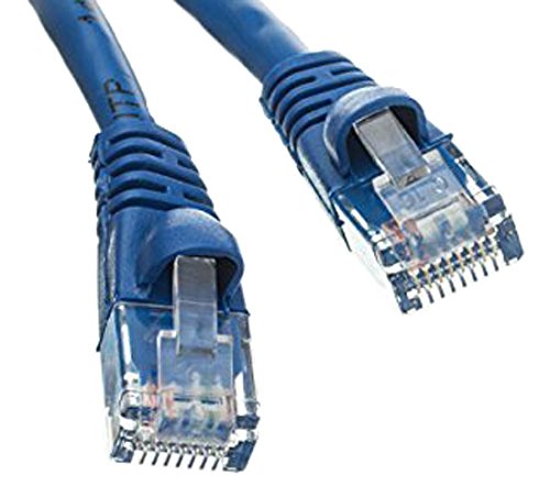 50 FT (15.2M) Cat5e Networking Ethernet UTP Patch Cable, 350Mhz, (50 Feet/15.2 Meters) Cat 5e Snagless Molded Boot Cable for PC / Router / PS4 / XBOX / Modem Blue ED740566 (4 Pack)