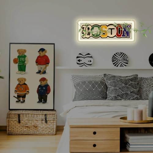 Image of Vintage Sports Themed Neon Sign Decor for Man Cave Game Room