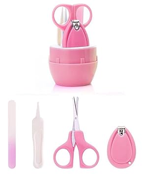 SYGA Baby, Infant and Toddler Pink Grooming Kit with Scissors - The Best Unique Baby Shower Gift for Girls and Boys - image, photos