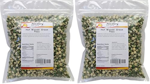 Hot Wasabi Green Peas 2 Lbs - Medley hills farm (Pack of 2)