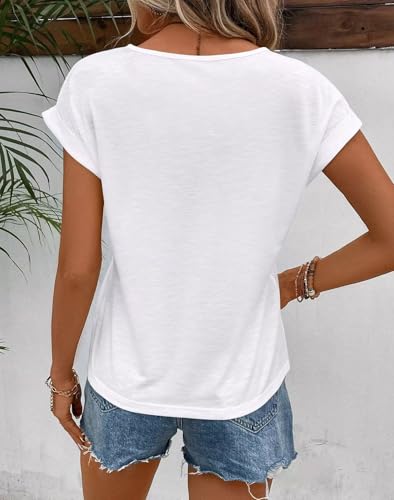 Bliwov Womens Tops Lace Cap Sleeve T Shirts Casual Trendy Cute Summer Spring Outfits Plus Size Beach Vacation Fashion Clothes2