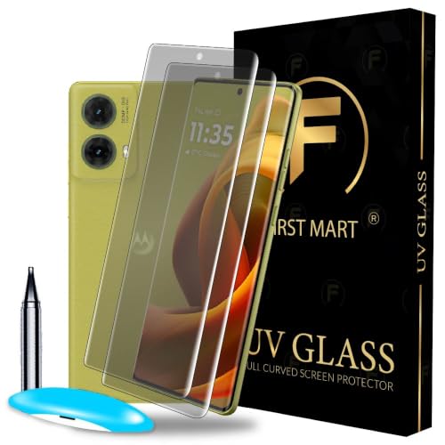Image of FIRST MART Matte UV Tempered Glass for Motorola G85 & Motorola Edge 50 Fusion 5G, 2 Pack | Anti-Glare Curved Screen Protector, 9H Scratch Resistant, Fingerprint Compatible, Case-Friendly
