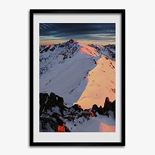 Cadre en bois moderne 50x70 cm Tulup avec affiche de tableau peinture photo de montagne
