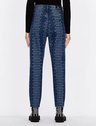 A | X ARMANI EXCHANGE Women's Straight Jeans, Indigo Logo Denim, 30R4