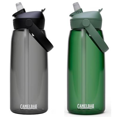 CAMELBAK Thrive Flip Straw Tritan Renew Twin Pack 1L Water Bottles (Graphite & Green)