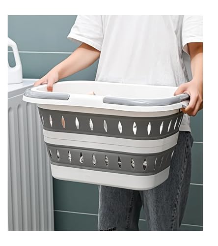 Panier à linge pliable extra large gris au design mural épuré - 7