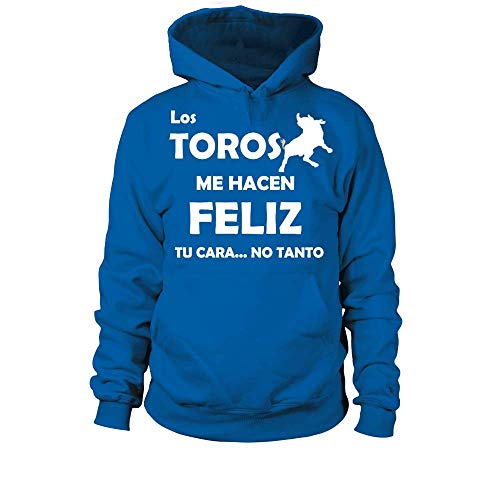 TEEZILY Sudadera con Capucha Unisex Los Toros Me Hacen Feliz - Azul...