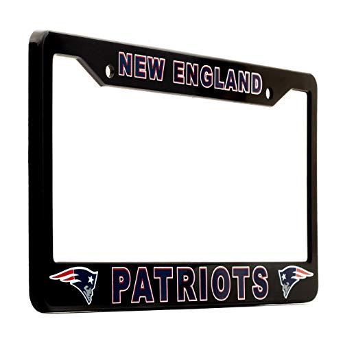 EliteAuto3K License Plate Frame Cover for New England Patriots Fans Black 12.25 x 6.25 - Ideal Gift for Sports Fans & Supporters Slim Design