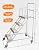 4 Steps Ladder with Wheels, Industrial & Warehouse Step Ladder, Rolling Steps Ladder with Vinyl Stair Edge Protector, 23.6IN Wide, 39.4IN top Step Height, 445LBs Capacity.