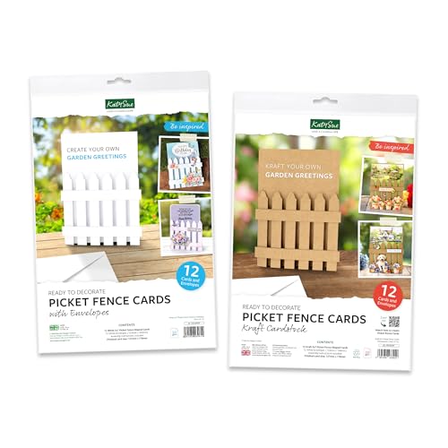 Cartes en forme de clôture Katy Sue avec enveloppes blanches pour loisirs créatifs