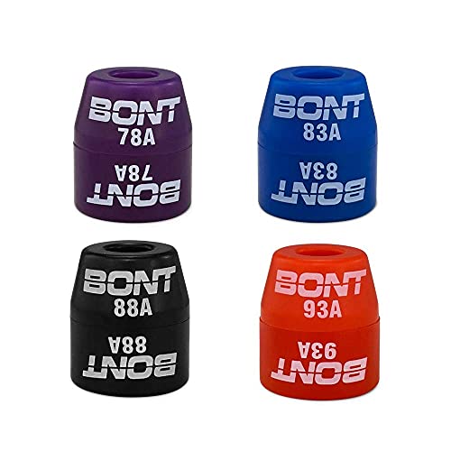 Bont Skates - Replacement Top Cone or Bottom Barrel Cushions Bushings - Quad Roller Skate Derby Plate - Made in USA (88A Black Bottom Barrel Cushion (8pc))