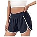 Haiorziyou Damen Hose Schwarz KurzgrößE Radlerhose Tanzshorts Sports Kurze Yoga Shorts aus Baumwolle Laufshorts Fitness Gym Jogginghose mit Taschen Schnelltrocknend Elastic Waist Badeshorts Beachshort