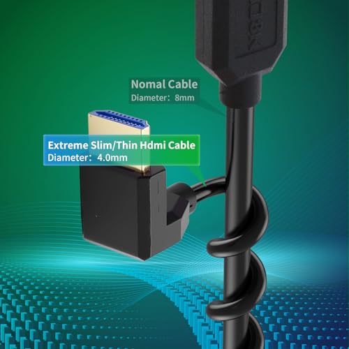Duttek 8K Short HDMI Cable 1ft, 48Gbps Ultra Thin Up Angle 90 Degree HDMI 2.1 Male to Male Cord for PS5 Xbox Gaming PC Monitor TV by Duttek - Used condition - Image 3