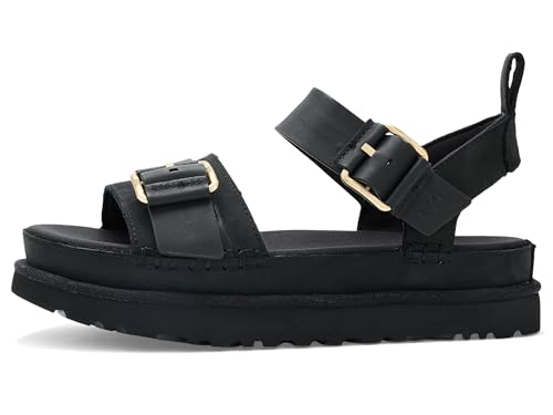 UGG Sandales en Cuir Noir Goldenstar Villa