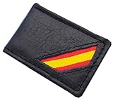Tiendas LGP- Pinza Clip para Billetes Piel Negra Bandera de España